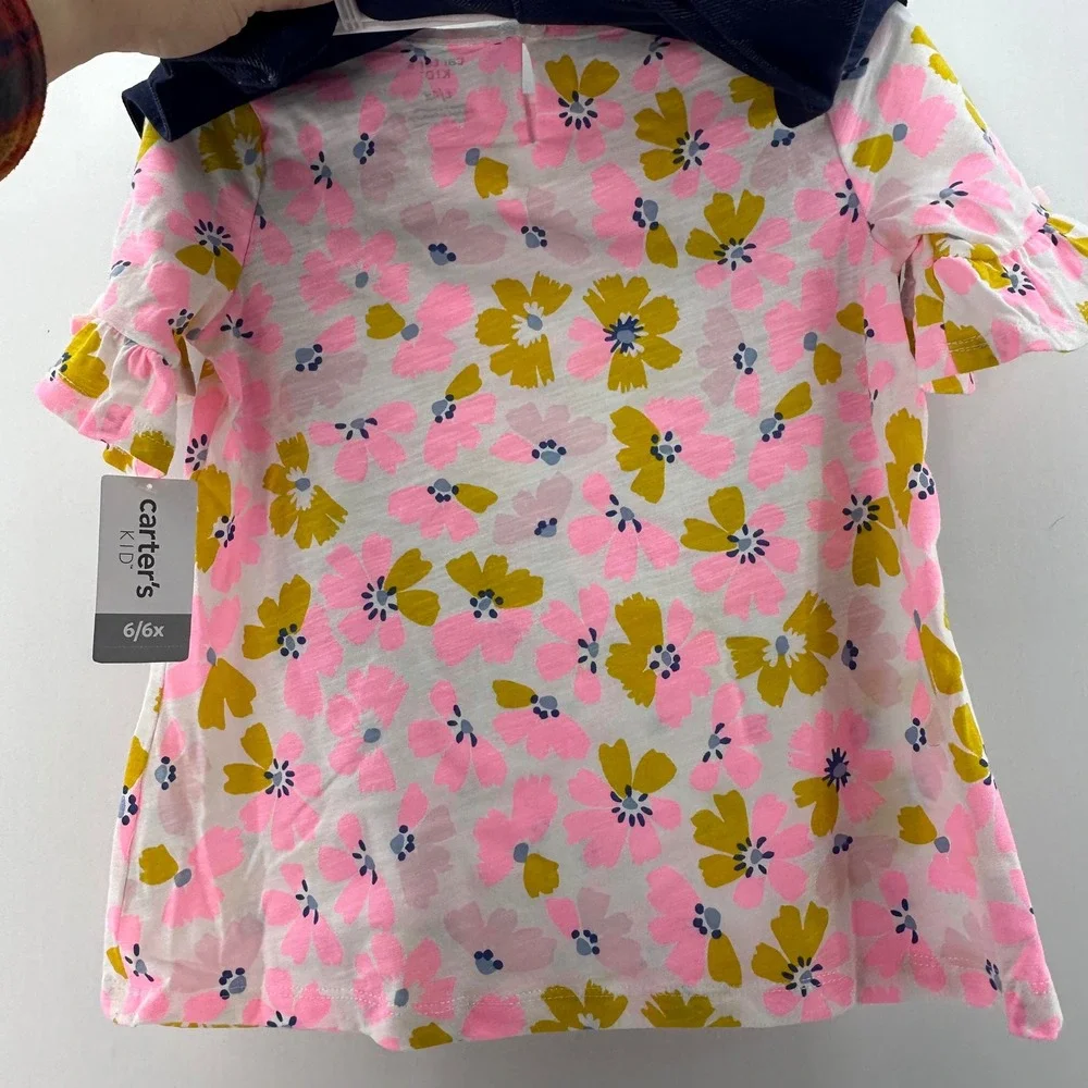 Carter's Floral Tunic & Leggings Set Girls Size 6/6x 2-Piece Cute Cottage Spring